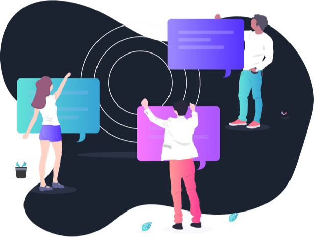 Illustration showing people staying productive
